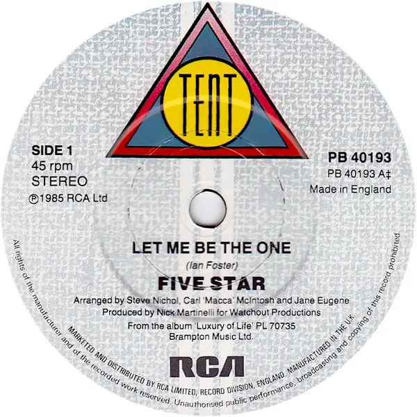 5 Star - Let Me Be The One 7 Inch Vinyl Single (7 Inch Record) - NM/NM - Classical33.co.uk