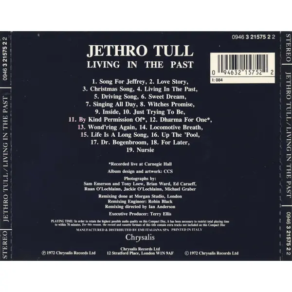 Jethro Tull - Living In The Past (CD, Compilation) - VG+/VG+ - Classical33.co.uk
