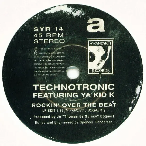 Technotronic Featuring Ya Kid K - Rockin' Over The Beat 7 Inch Vinyl Single (7 Inch Record) - NM/VG+ - Classical33.co.uk