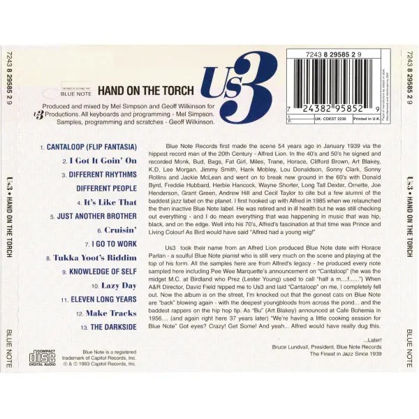 Us3 - Hand On The Torch (CD, Album) - VG+/VG+ - Classical33.co.uk