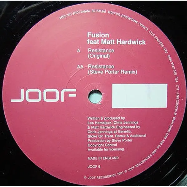 Fusion (9) Feat Matt Hardwick - Resistance - All City Records