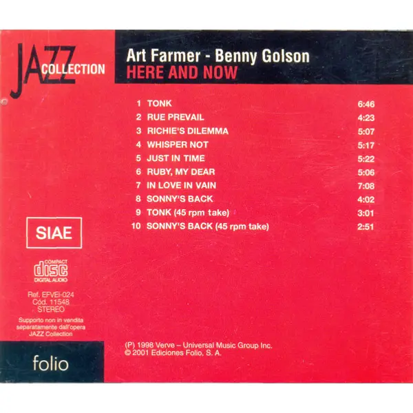 Art Farmer-Benny Golson Jazztet - Here And Now (CD, Album) - NM/NM - Classical33.co.uk