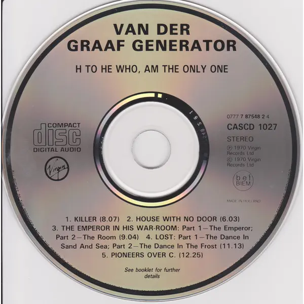 Van Der Graaf Generator - H To He Who Am The Only One (CD, Album) - NM/NM - Classical33.co.uk