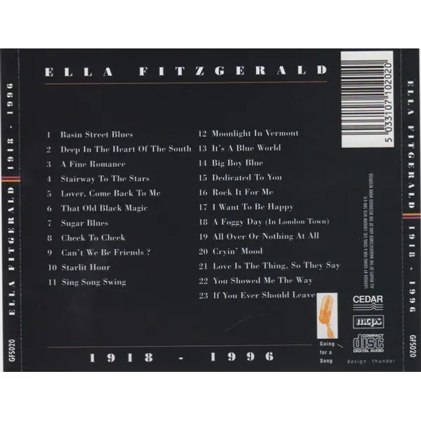 Ella Fitzgerald - 1918 - 1996 (CD, Compilation, Www) - NM/VG+ - Classical33.co.uk