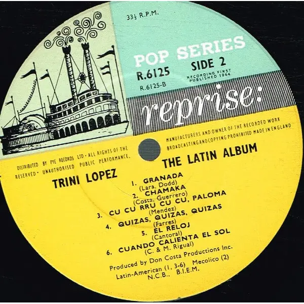 Trini Lopez - The Latin Album Vinyl LP (LP Record, Album) - NM/VG+ - Classical33.co.uk