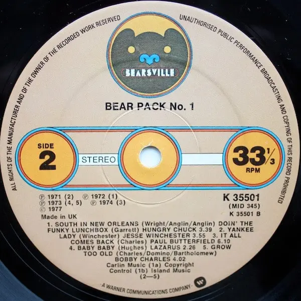 Bear Pack No 1 Vinyl LP (LP Record, Album) - NM/VG+ - Classical33.co.uk