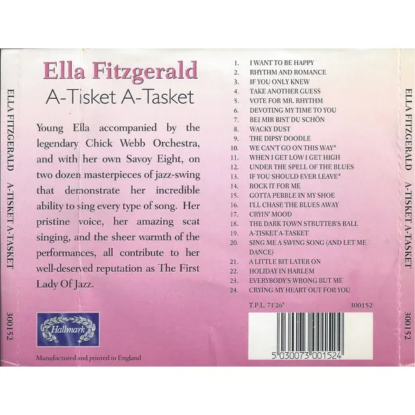 Ella Fitzgerald - A Tisket A Tasket - 24 Swing Standards From The First Lady Of Jazz (CD, Compilation) - NM/NM - Classical33.co.uk