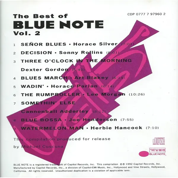 The Best Of Blue Note Vol. 2 (CD, Compilation, Mono) - VG+/VG+ - Classical33.co.uk