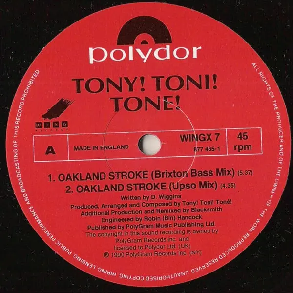 Tony! Toni! Toné! - Oakland Stroke 12 Inch Vinyl Single (12 Inch Record) - VG+/VG+ - Classical33.co.uk