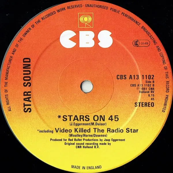 Star Sound - Stars On 45 12 Inch Vinyl Single (12 Inch Record) - VG+/VG - Classical33.co.uk
