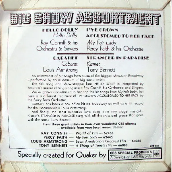 Various - Big Show Assortment 7 Inch Vinyl Single (7 Inch Record, EP, Mono) - NM/VG+ - Classical33.co.uk