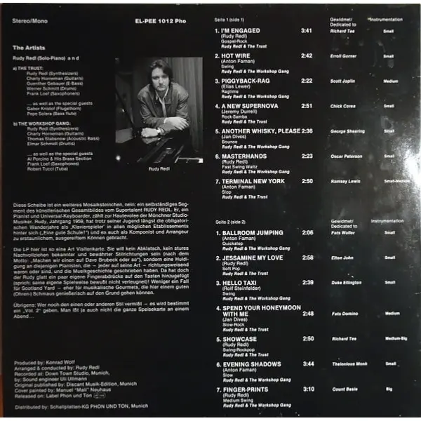 Rudy Redl And The Trust And The Workshop Gang - Fingerprints Vinyl LP (LP Record, Album) - M/VG - Classical33.co.uk