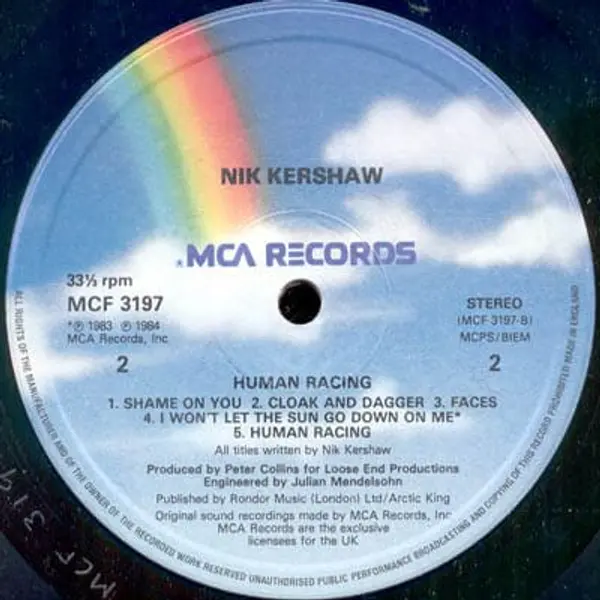 Nik Kershaw - Human Racing Vinyl LP (LP Record, Album) - VG+/VG+ - Classical33.co.uk