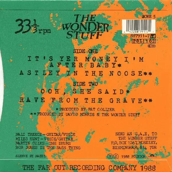 The Wonder Stuff - It's Yer Money I'm After, Baby 7 Inch Vinyl Single (7 Inch Record) - VG+/VG+ - Classical33.co.uk