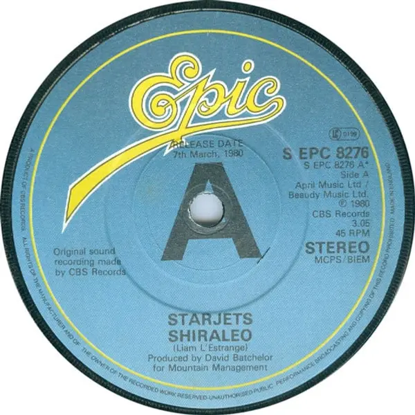 Starjets - Shiraleo 7 Inch Vinyl Single (7 Inch Record, Promo) - NM/VG+ - Classical33.co.uk