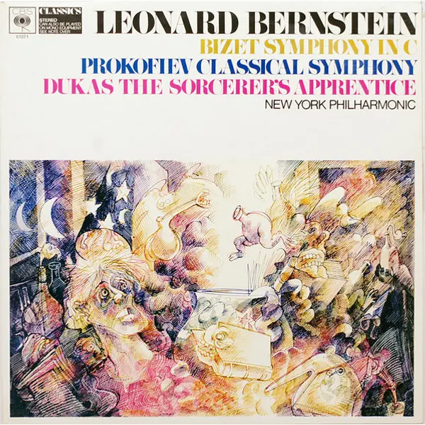 Leonard Bernstein / Bizet / Prokofiev / Dukas - New York Philharmonic - Symphonie In C / Classical Symphony / The Sorcerer's Apprentice Vinyl LP Album (LP Record) - NM/VG+ - Classical33.co.uk