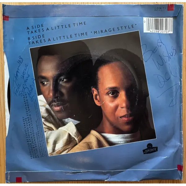 Total Contrast - Takes A Little Time 7 Inch Vinyl Single (7 Inch Record) (Signed by Band Members) - NM/VG+ - Classical33.co.uk