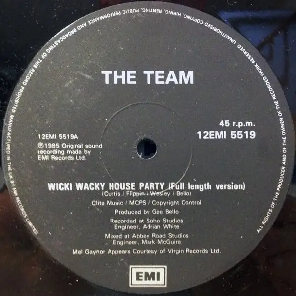 The Team - Wicki Wacky House Party 12 Inch Vinyl Single (12 Inch Record) - M/NM - Classical33.co.uk