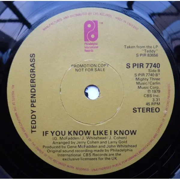Teddy Pendergrass - Turn Off The Lights 7 Inch Vinyl Single (7 Inch Record, Promo) - NM/NM - Classical33.co.uk