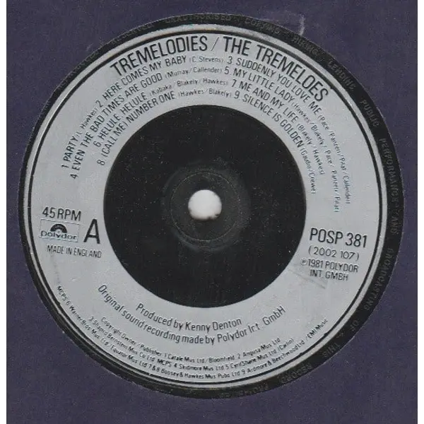The Tremeloes - Tremelodies 7 Inch Vinyl Single (7 Inch Record) - VG+/Generic - Classical33.co.uk
