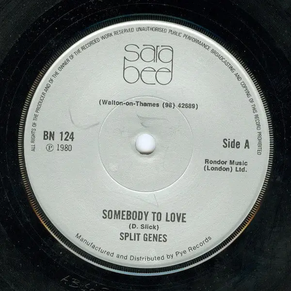 Split Genes - Somebody To Love 7 Inch Vinyl Single (7 Inch Record) - NM/Generic - Classical33.co.uk
