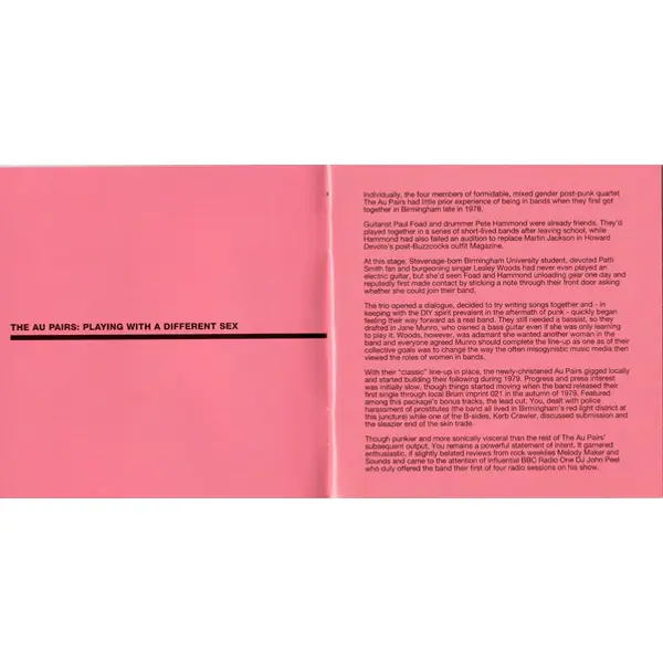 Au Pairs - Playing With A Different Sex (CD, Album, Dlx) - VG+/NM - Classical33.co.uk