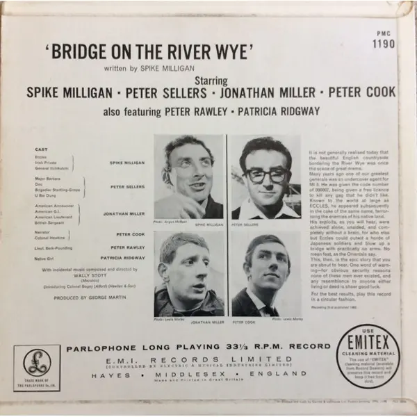 Spike Milligan, Peter Sellers, Jonathan Miller , Peter Cook, Peter Rawley, Patricia Ridgway - Bridge On The River Wye Vinyl LP (LP Record) Mono - VG+/VG+ - Classical33.co.uk