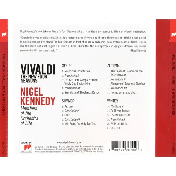 Nigel Kennedy – Vivaldi - The New Four Seasons (CD, Album) - NM/NM - Classical33.co.uk