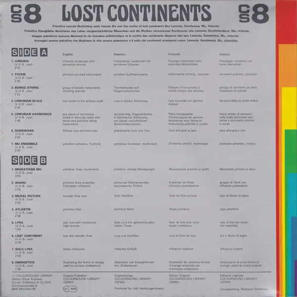 Joël Vandroogenbroeck - Lost Continents Vinyl LP (LP Record) - NM/VG - Classical33.co.uk
