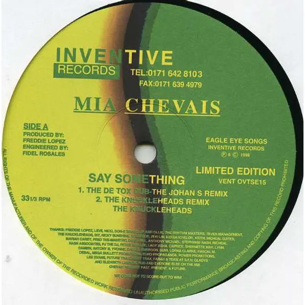 Mia Chevais - Say Something - All City Records