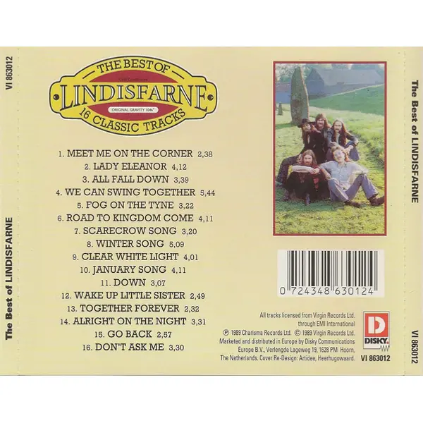 Lindisfarne - The Best Of Lindisfarne - 16 Classic Tracks (CD, Compilation) - NM/NM - Classical33.co.uk