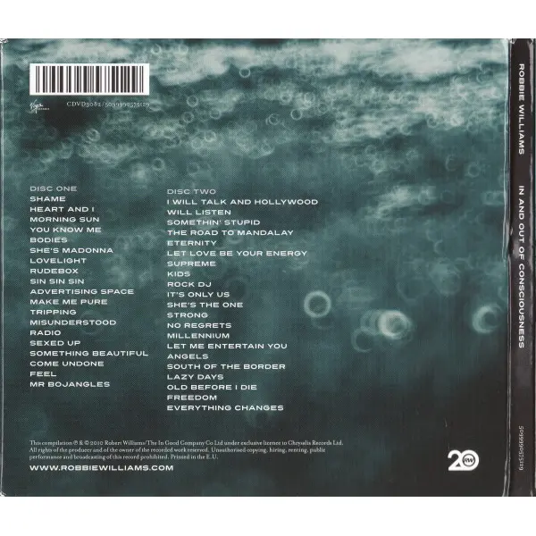Robbie Williams - In And Out Of Consciousness - Greatest Hits 1990 - 2010 (2xCD, Compilation, Gatefold) - NM/NM - Classical33.co.uk