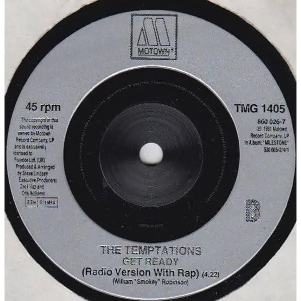 The Temptations - Get Ready 7 Inch Vinyl Single (7 Inch Record) - NM/NM - Classical33.co.uk