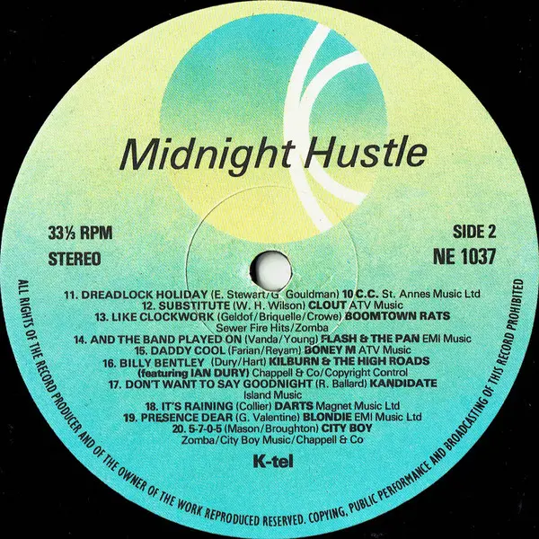 Midnight Hustle Vinyl LP Album (LP Record) - VG+/VG+ - Classical33.co.uk