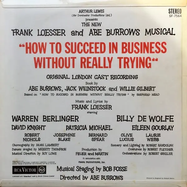 How To Succeed In Business Without Really Trying (Original London Cast Recording) Vinyl LP (LP Record, Album) - VG+/VG - Classical33.co.uk