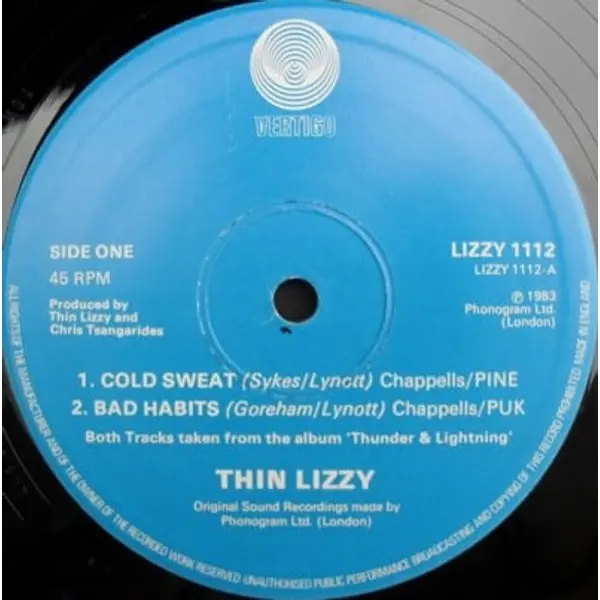 Thin Lizzy - Cold Sweat 12 Inch Vinyl Single (12 Inch Record) - NM/VG+ - Classical33.co.uk