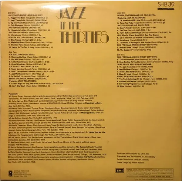 Jazz In The Thirties 2x Vinyl LP (2xLP Record, Album, Compilation, Mono, Gatefold) - NM/VG+ - Classical33.co.uk