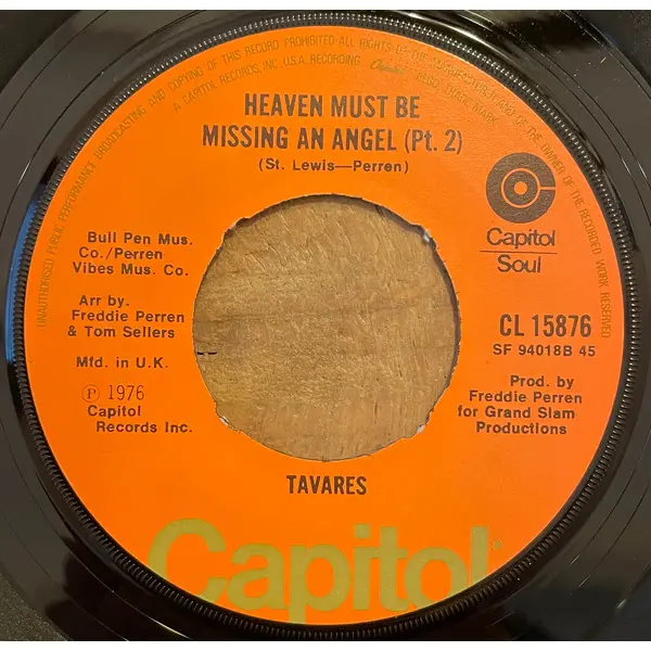 Tavares - Heaven Must Be Missing An Angel 7 Inch Vinyl Single (7 Inch Record) (Jukebox Record) - NM/Generic - Classical33.co.uk