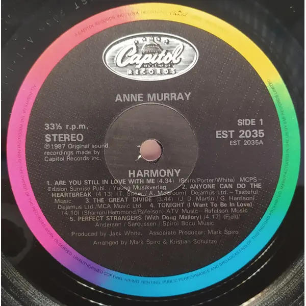 Anne Murray - Harmony Vinyl LP (LP Record, Album) - NM/NM - Classical33.co.uk