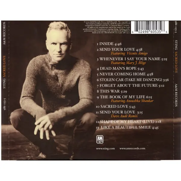 Sting - Sacred Love (CD, Album, Special Edition) - NM/NM - Classical33.co.uk