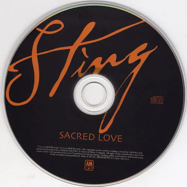 Sting - Sacred Love (CD, Album, Special Edition) - NM/NM - Classical33.co.uk