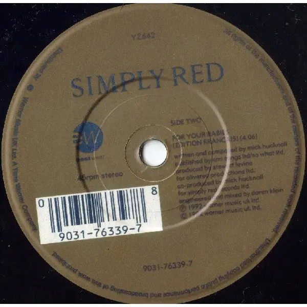 Simply Red - For Your Babies 7 Inch Vinyl Single (7 Inch Record) - NM/VG+ - Classical33.co.uk