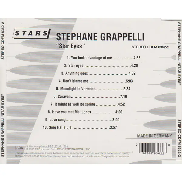 Stéphane Grappelli - Star Eyes (CD, Album) - NM/NM - Classical33.co.uk