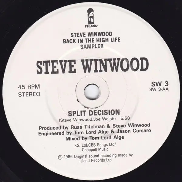 Steve Winwood - Lp Sampler 7 Inch Vinyl Single (7 Inch Record, Sampler) - NM/NM - Classical33.co.uk