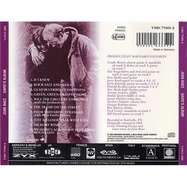 Joan Baez - David's Album (CD, Album) - VG+/NM - Classical33.co.uk