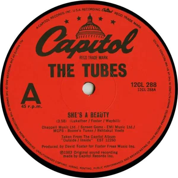 The Tubes - She's A Beauty 12 Inch Vinyl Record (12 Inch Record) - VG+/VG - Classical33.co.uk
