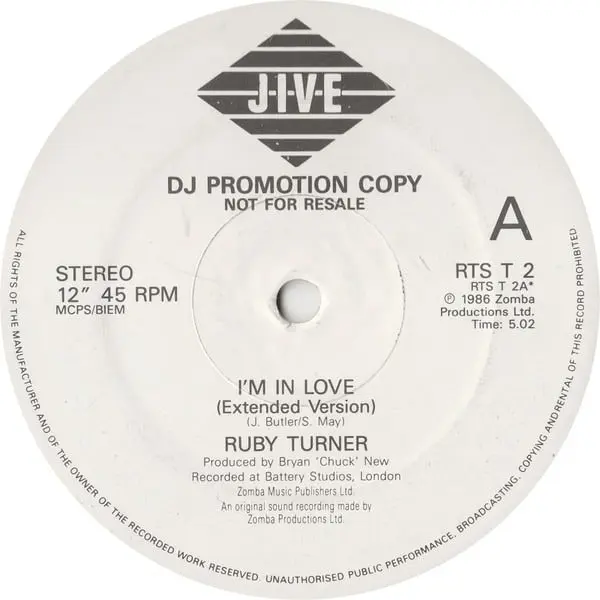 Ruby Turner - I'm In Love 12 Inch Vinyl Single (12 Inch Record, Promo) - NM/VG+ - Classical33.co.uk
