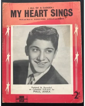 All of a Sudden My Heart Sings Paul Anka Sheet Music - Classical33.co.uk
