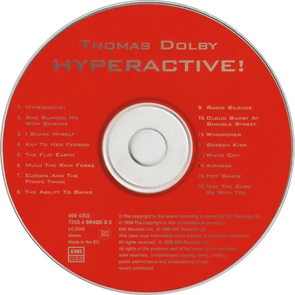 Thomas Dolby - Hyperactive! (CD, Compilation) - NM/NM - Classical33.co.uk