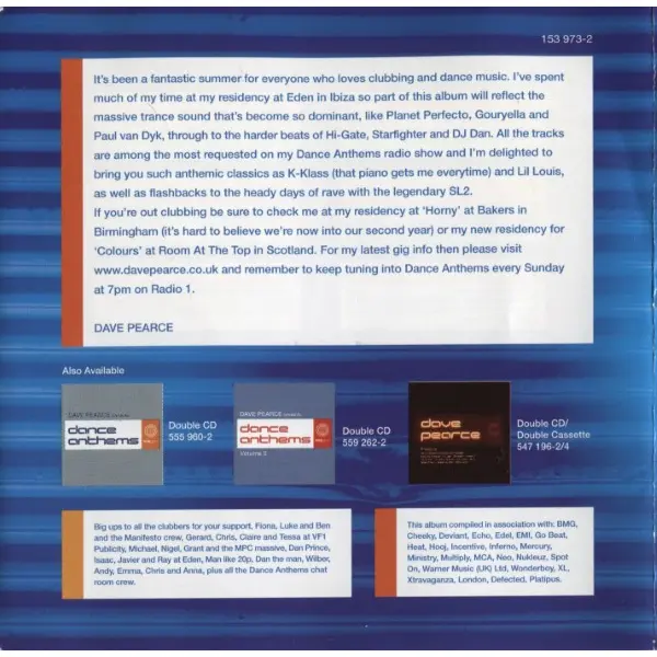 Dave Pearce - 40 Classic Dance Anthems Vol 2 (2xCD, Compilation) - VG+/VG+ - Classical33.co.uk